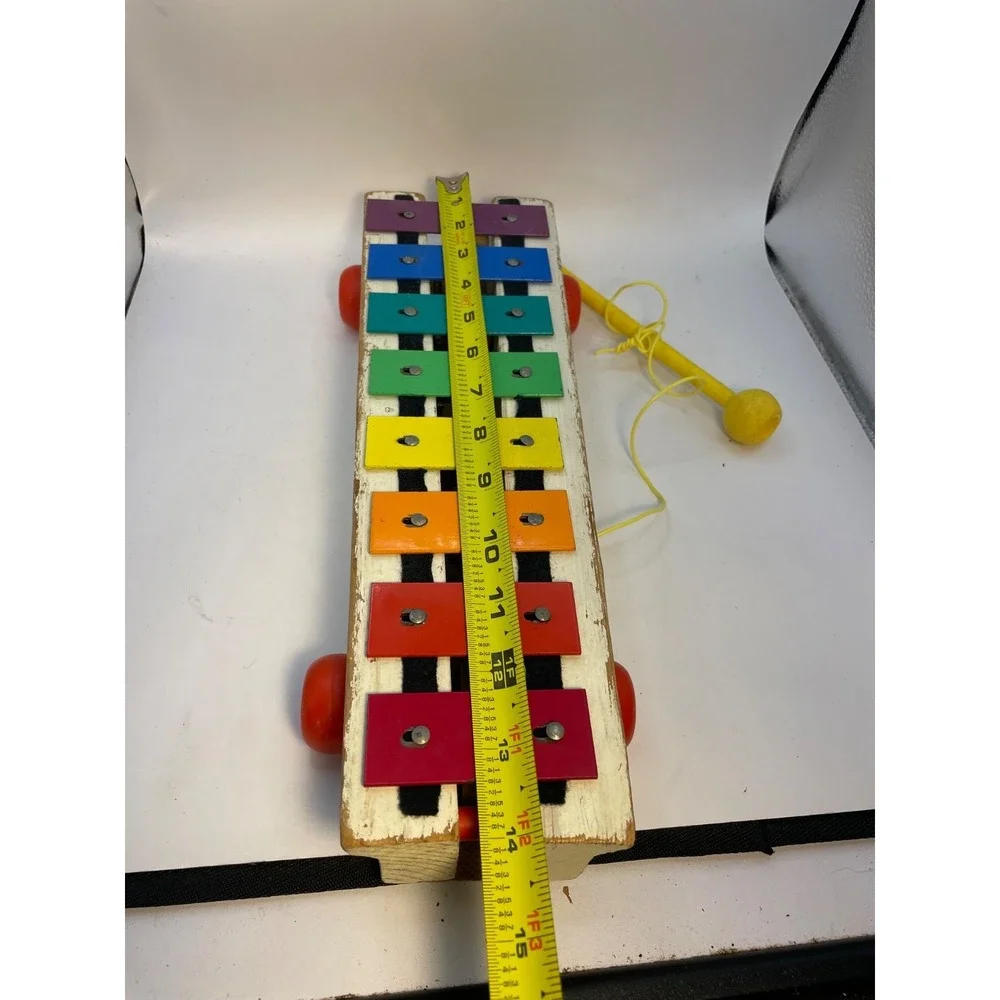 Fisher Price Pull A Tune Toy Xylophone Keys with Mallet Vintage 1964 FP 870 USA
